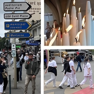 Kaarsjes branden in Lourdes